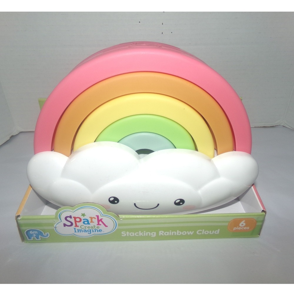 Spark Create Imagine Stacking Rainbow Cloud 6 Piece Baby Toddler Toy Set 6m+